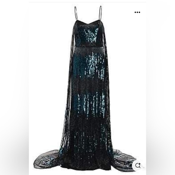 burnett Dresses & Skirts - BURNETT NEW YORK Cape-Style Sequin Gown Embellished with bugle beads